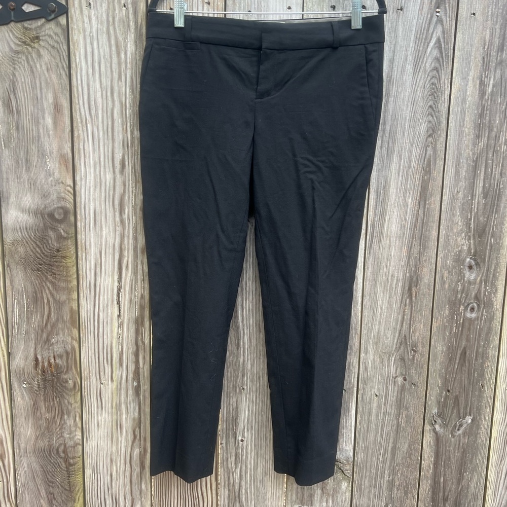 BANANA REPUBLIC The Logan Fit black wool blend trouser pants 4 Petite NWT NEW
